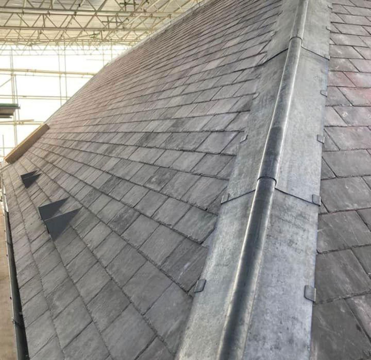 Reclaimed Slate Roof with Detailed Leadwork at North Aston Hall